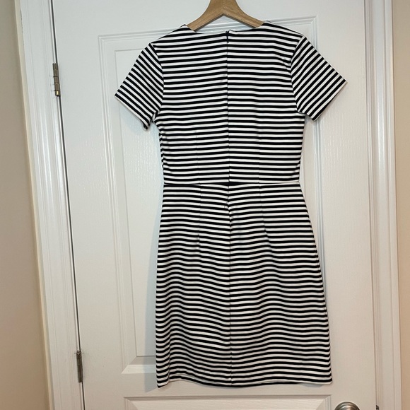 Striped Black and White Fitted Dress - Picture 2 of 4